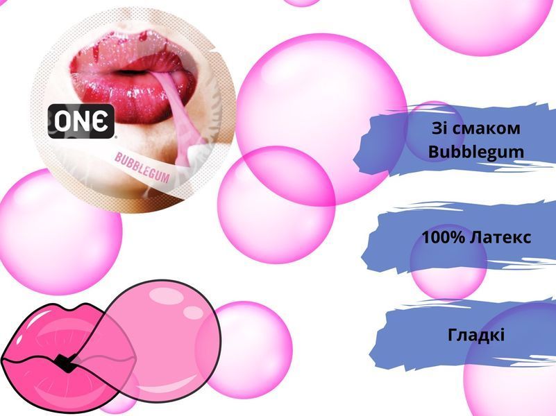 Презервативы One Flavor Waves Bubblegum Фиолетовые 5 шт 6501052000 фото