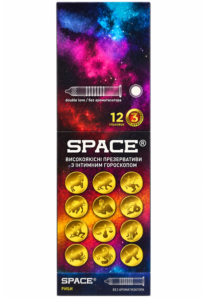 Презервативи Space Double Love 36 шт ребристі з крапками (12 упаковок по 3 шт) 6904598199075 фото