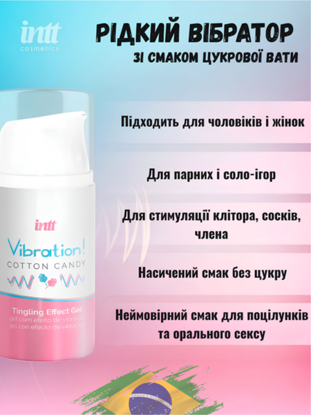 Жидкий вибратор Intt Vibration Cotton Candy 15 мл 6501053652 фото