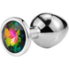 Сталева анальна пробка Passion Rainbow з кристалом Розмір S 2.8х7 см 6501103863 фото 1