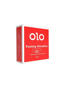 Презервативи OLO Red 0.01 Ультратонкі Ваніль 3 шт 6501053486 фото