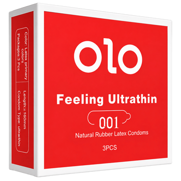 Презервативы OLO Red 0.01 ультратонкие с согревающим эффектом 3 шт 6501053486 фото