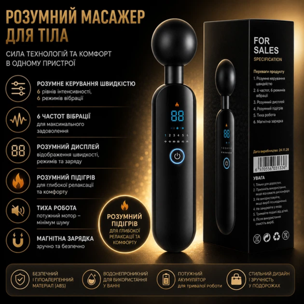 Преміум вібростимулятор Passion з підігрівом та екраном 6401231437 фото