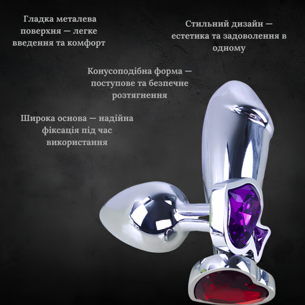 Набор металлических анальных пробок Passion со сменными насадками 6501103999 фото