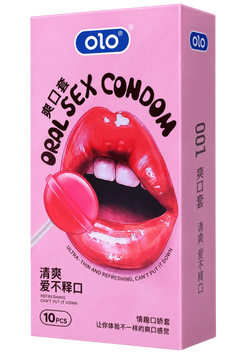 Презервативы OLO Ultrathin Oral Sex ультратонкие со вкусом клубники 10 шт 6400230149 фото