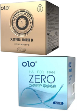 Набор презервативов OLO Physical Delay Sleeve 10 штук + 0.01 Zero Ультратонкие 10 шт 6501052027 фото