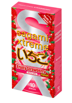 Презервативи Sagami Xtreme Fruity Strawberry з ароматом полуниці 10 шт 6400229299 фото