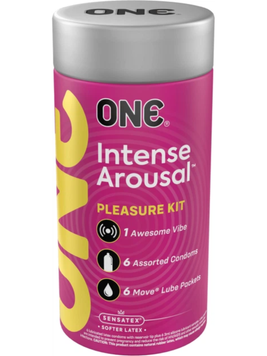 Набір One Intense Arousal Pleasure Kit Презервативи 6 шт + Лубрикант 6 шт + Вібро кільце 1 шт 6501053344 фото
