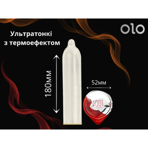 Презервативи OLO RedSilver ультратонкі з гіалуроновим змащенням і термо ефектом 10 шт 6501053301 фото