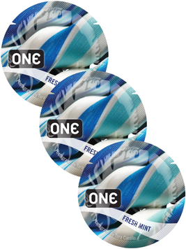 Презервативи One Flavor Waves Свіжа м'ята Сині 3 шт  6400230333 фото