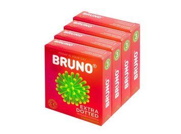 Презервативы Bruno Extra Dotted 4 You 12 шт (4 упаковки по 3 шт ) 6400210515 фото