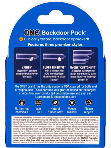 Презервативи One Back Door 3 шт 6501053334 фото
