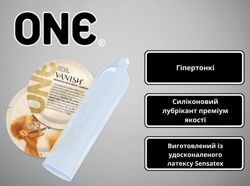 Презервативы One Vanish ультратонкие 5 шт в кейсе 6501051992 фото