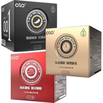 Набор презервативов OLO Neo Black 10 шт + OLO Neo Red 10 шт + OLO Physical Delay Sleeve Пролонгирующие 10 шт 6501053584 фото