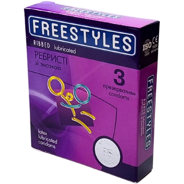Презервативи Freestyles Ribbed Ребристі 3 упаковки по 3 шт 6400229470 фото