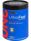 Презервативи One UltraFeel 2 в 1 Ультратонкий з додатковим пакетом мастила 40 шт у банку 6501051989 фото