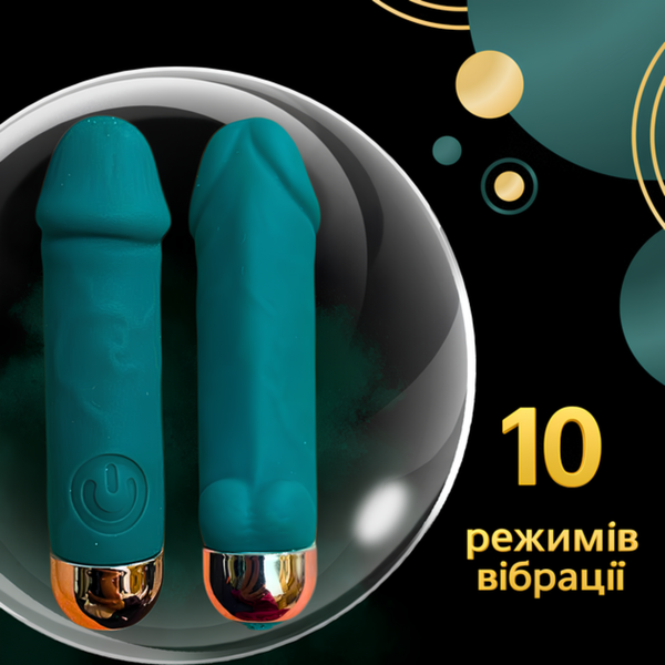 Водонепроницаемая вибропуля-фалос Passion 10 режимов Зеленый 6501103966 фото
