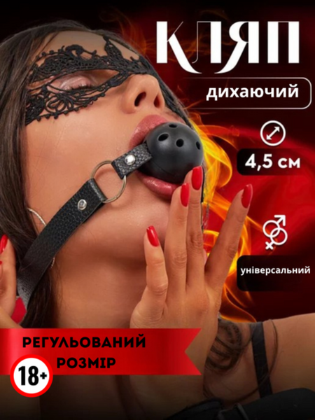 БДСМ кляп у рот Passion Садо-мазо Mouth ball Чорний 6501103852 фото