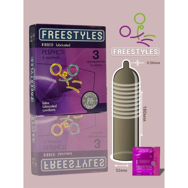 Набір презервативів Freestyles Ultra Light + Ribbed + Max Pleasure 3 упаковки по 3 шт 6501053587 фото
