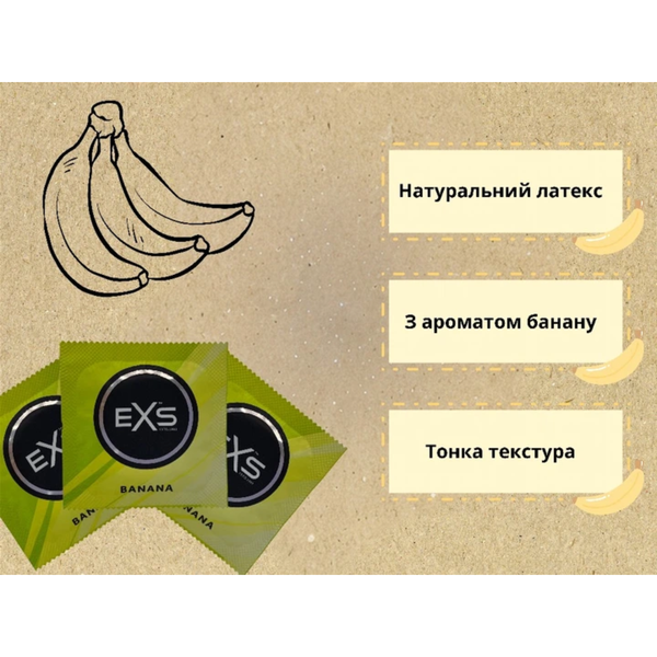 Презервативи EXS Banana 3 шт 6501053303 фото