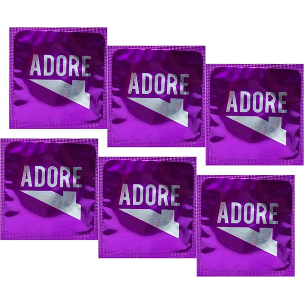 Латексні презервативи Pasante Adore Ribbed Pleasure 6 шт 6400230303 фото